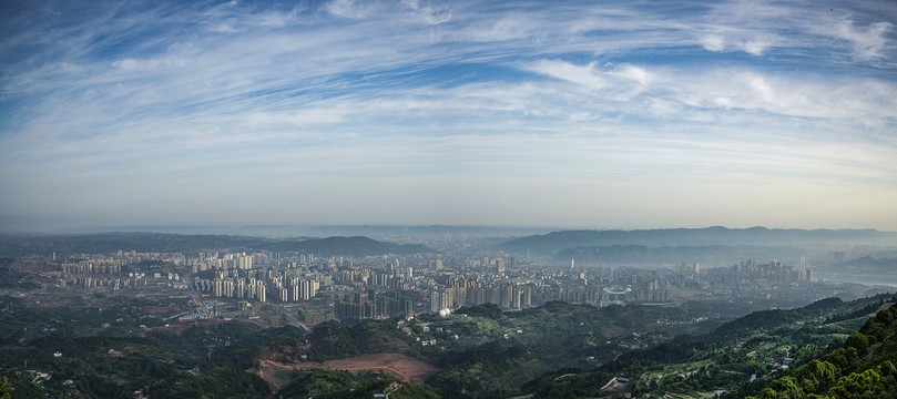 四川宜宾城市景观全景图