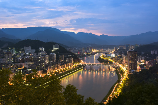 福建南平延平城市夜景