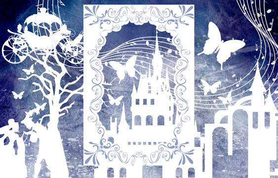 婚礼城堡风打印喷绘背景