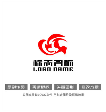 红字标志飞鸟logo