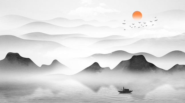 水墨山水画