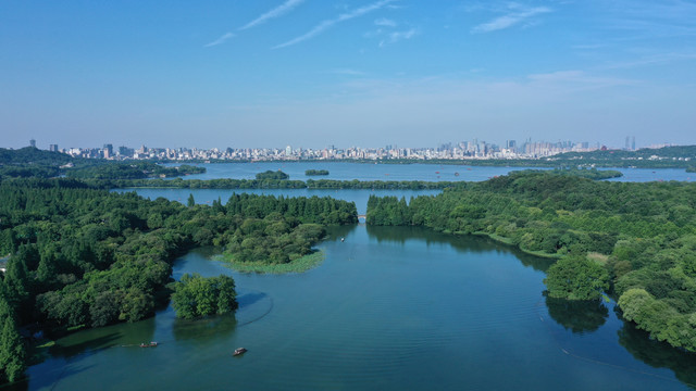 杭州西湖全景航拍