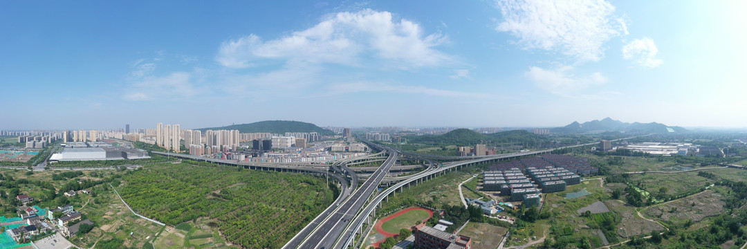 杭州临平望梅路高架航拍全景