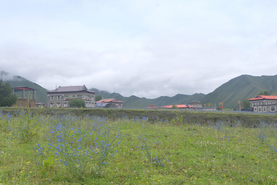 四川甘孜州新都桥镇城镇风光