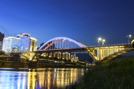 福建南平延平玉屏桥夜景