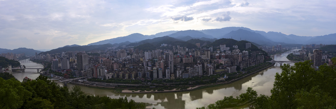 福建南平延平城市全景图