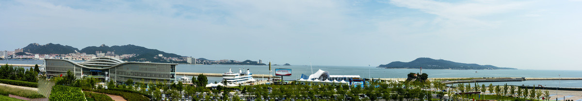 威海刘公岛旅游码头全景