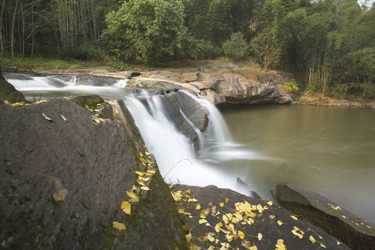 瀑布溪流岩石自然景观