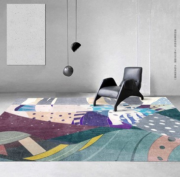 抽象手绘北欧地毯设计