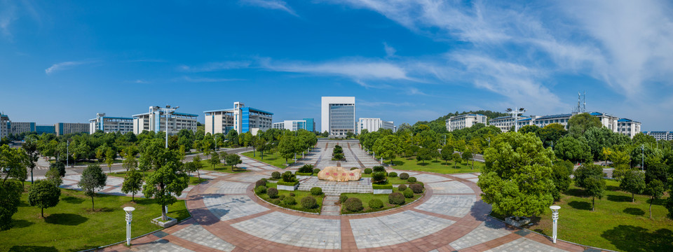 岳阳湖南理工学院航拍全景