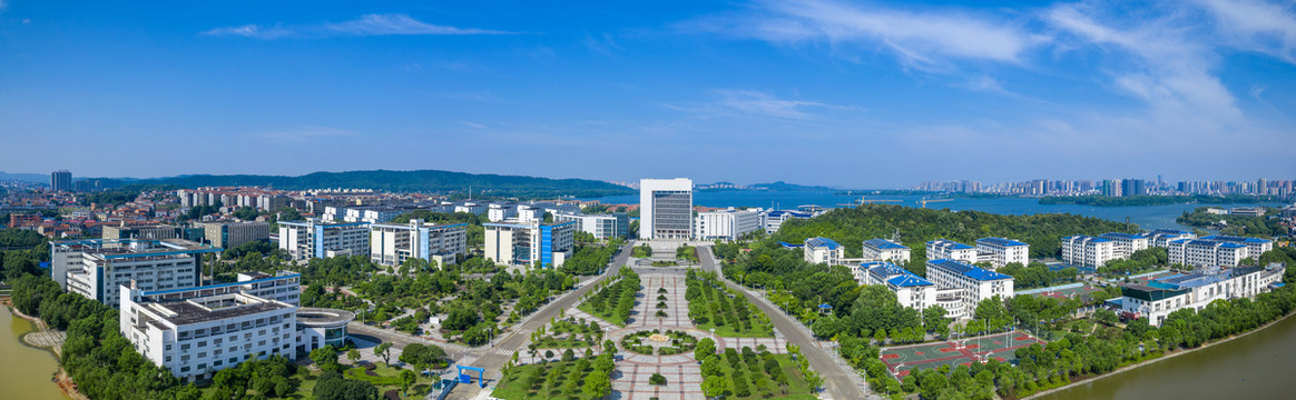 岳阳湖南理工学院航拍全景