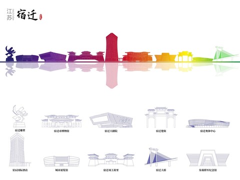 宿迁地标建筑矢量设计