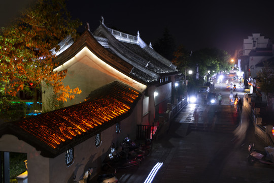 西塘古镇老街道夜景