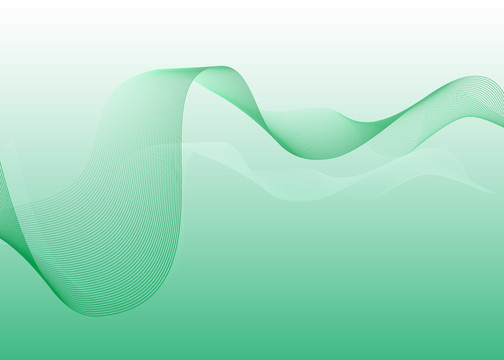 绿色线条渐变波浪线抽象背景