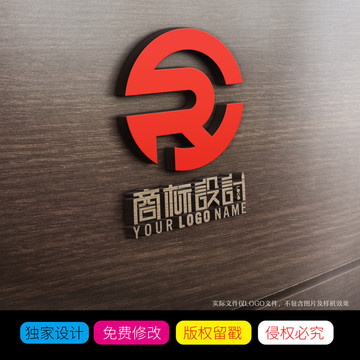 CR字母商标LOGO设计