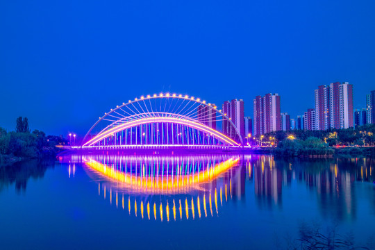 银川凤凰桥（夜景）