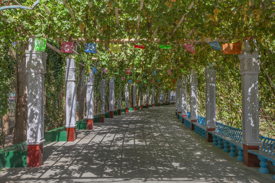 吐鲁番葡萄沟木卡姆长廊