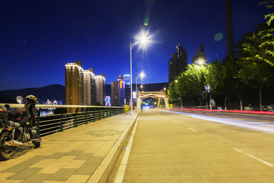 福建南平延平闽江路夜景