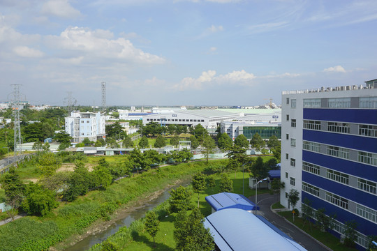 越南胡志明市高技术工业区俯拍