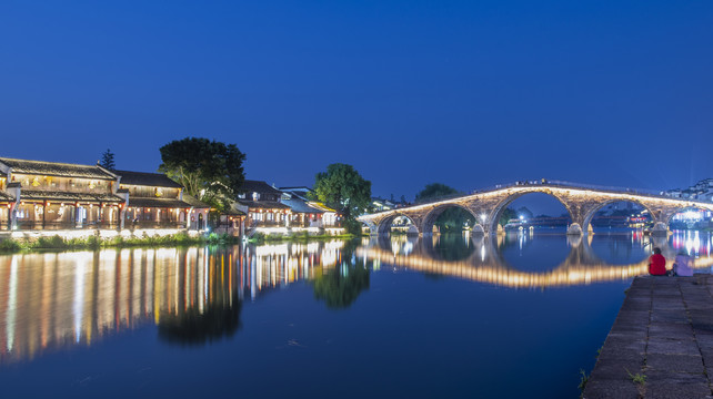 杭州塘栖古镇夜景