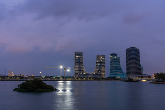 厦门海沧湖水秀公园夜景