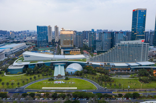 鸟瞰厦门城市风光