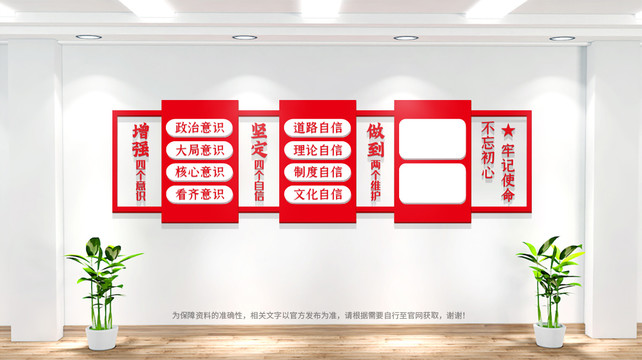 四个意识四个自信两个维护展板