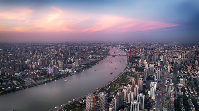 航拍浦东新区风景