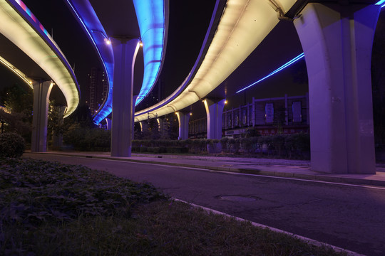 赛博朋克城市建筑夜景