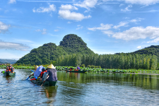 云南文山丘北普者黑山水风光旅游