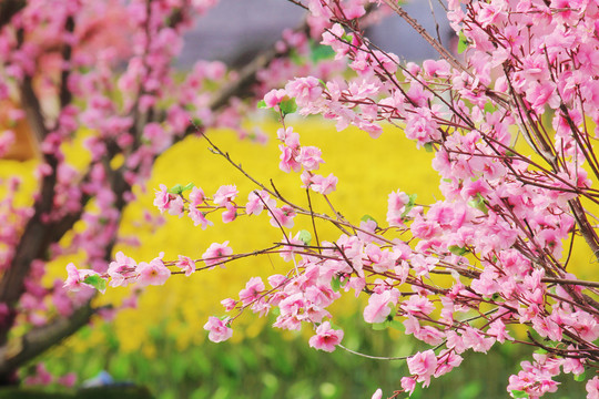 春天的桃花仿真花