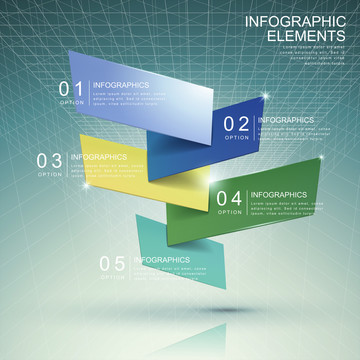 立体网格背景方形信息图表
