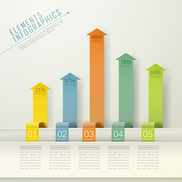 淡色背景多彩箭头比例呈现可视化信息图表