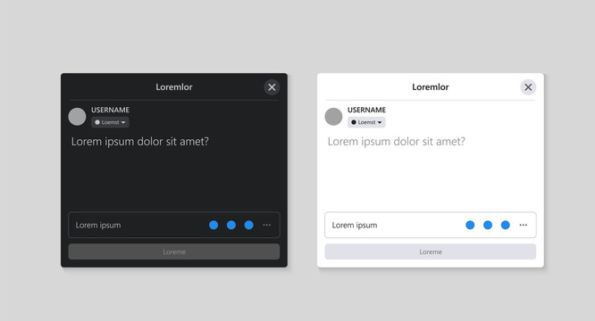 社交网站发帖文本框深浅色模式样机模版