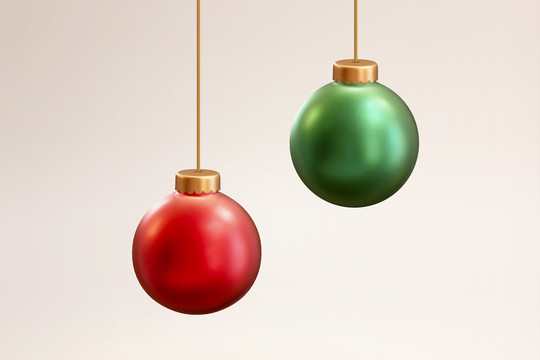金属圣诞球挂饰三维元素