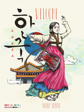 韩国传统长鼓舞海报