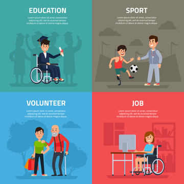 残疾人生活创意设计四格插图