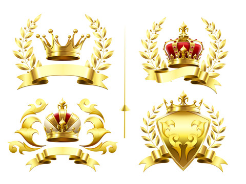 金色皇冠徽章设计