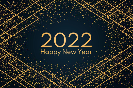 2022新年金色设计海报