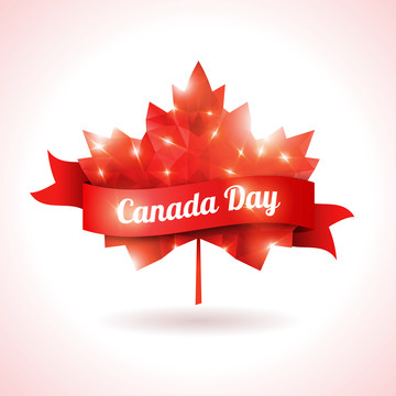 加拿大国庆日绚丽枫叶插图设计