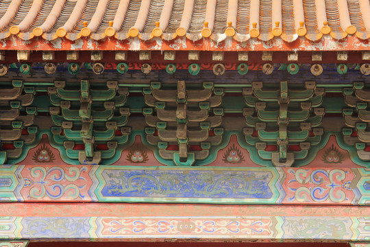 中国古代建筑中的宫殿局部特写