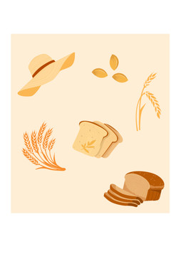 燕麦面包插画素材