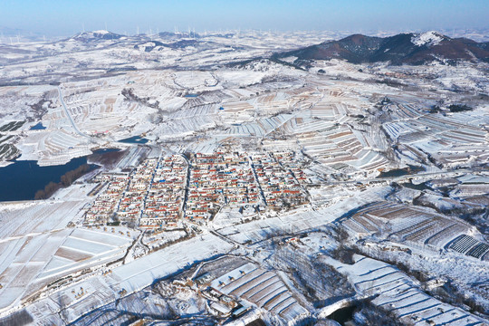 山村雪景