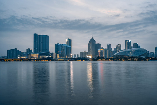 辽宁沈阳浑河城市风光