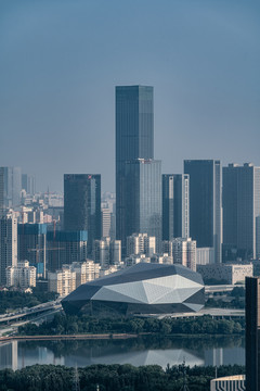 辽宁沈阳浑河城市风光