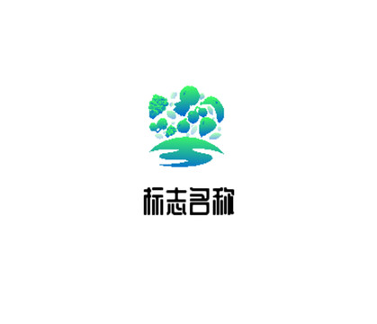 水果河流标志企业logo