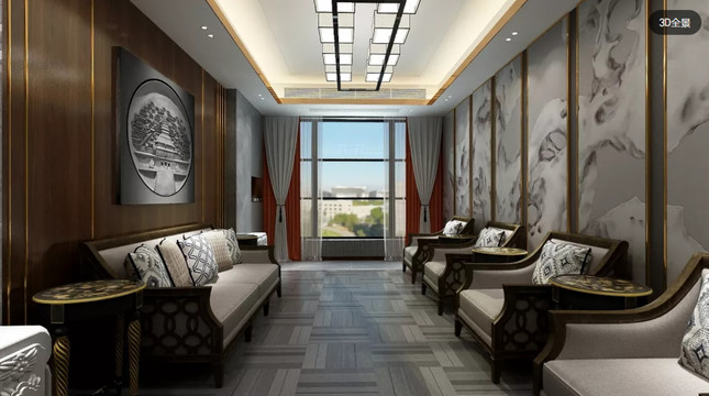 新中式会客厅装饰装修设计效果图
