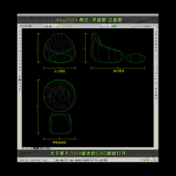 懒人沙发CAD平面图立面图