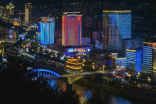 福建南平延平城市夜景