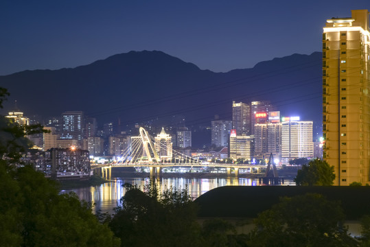 福建南平延平城市夜景